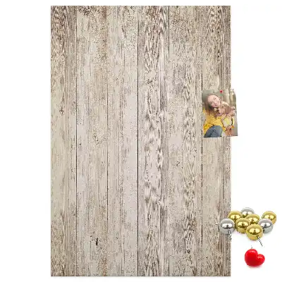Cork pin board with wooden parquet design