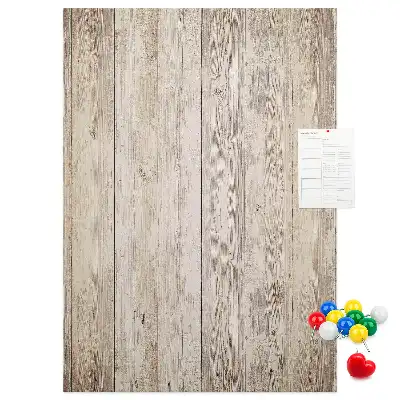 Cork pin board with wooden parquet design