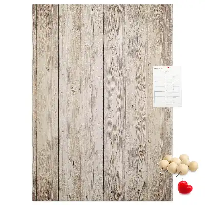 Cork pin board with wooden parquet design