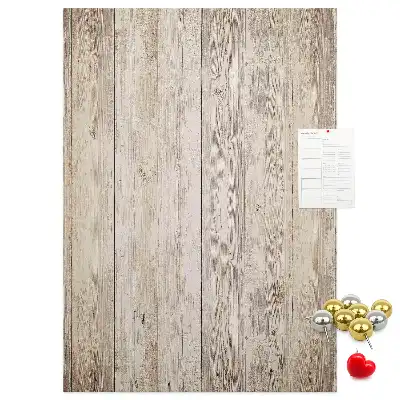 Cork pin board with wooden parquet design