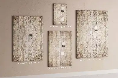Cork pin board with wooden parquet design