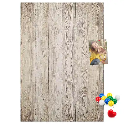 Cork pin board with wooden parquet design