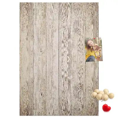 Cork pin board with wooden parquet design