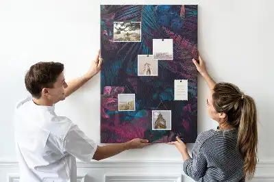 Cork Note Board Exotic vegetation leaves