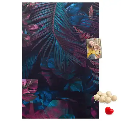 Cork Note Board Exotic vegetation leaves