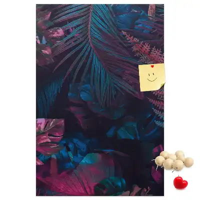 Cork Note Board Exotic vegetation leaves