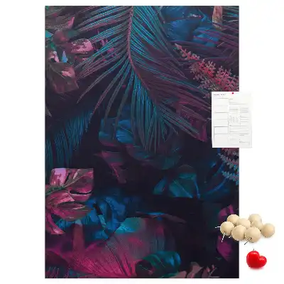 Cork Note Board Exotic vegetation leaves