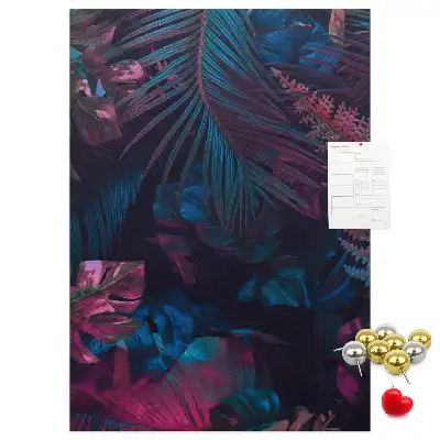 Cork Note Board Exotic vegetation leaves