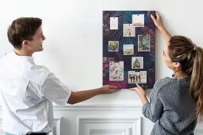 Cork Note Board Exotic vegetation leaves