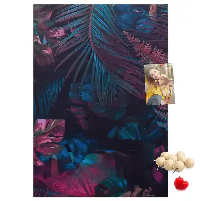 Cork Note Board Exotic vegetation leaves