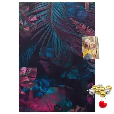 Cork Note Board Exotic vegetation leaves