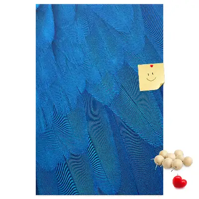 Parrot feathers cork pin board