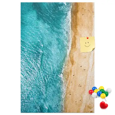Seaside beach cork pin board
