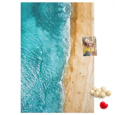 Cork pin board Seaside beach