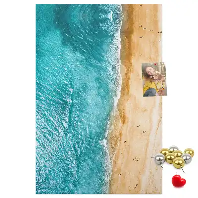 Cork pin board Seaside beach