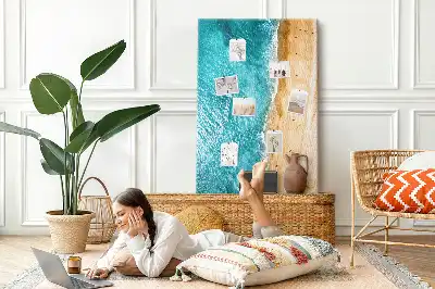 Cork pin board Seaside beach