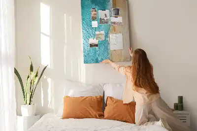 Seaside beach cork pin board
