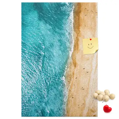 Cork pin board Seaside beach