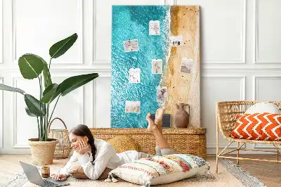 Seaside beach cork pin board
