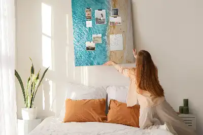 Cork pin board Seaside beach