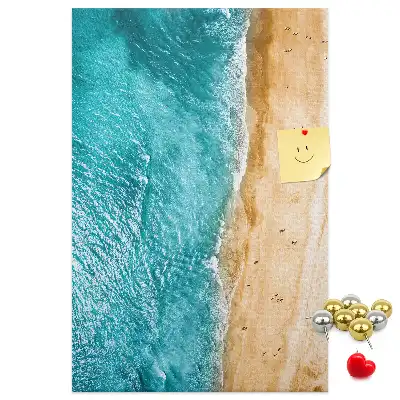 Cork pin board Seaside beach