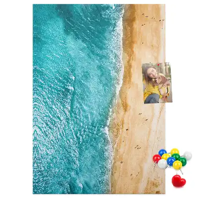 Cork pin board Seaside beach