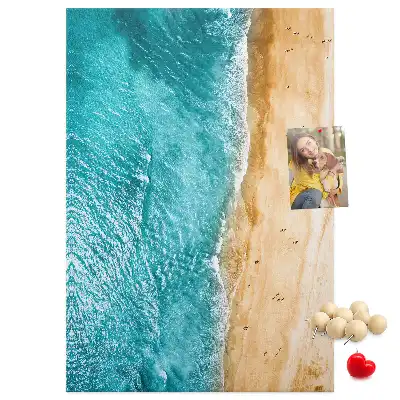Cork pin board Seaside beach