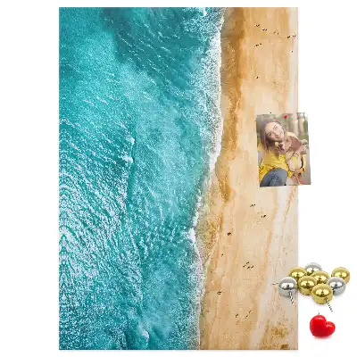 Cork pin board Seaside beach