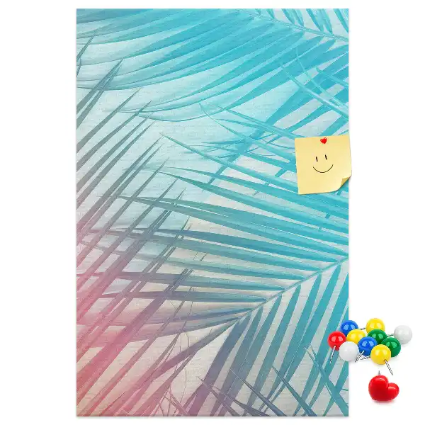 Palm leaf patterned cork pin board