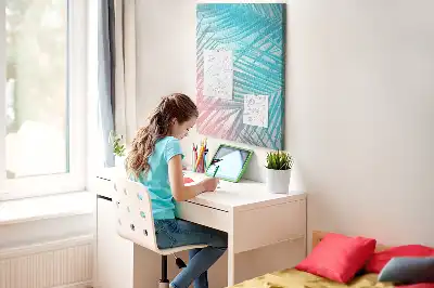 Palm leaf patterned cork pin board