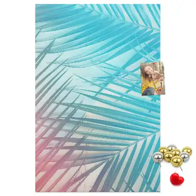 Palm leaf patterned cork pin board