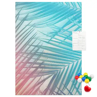 Palm leaf patterned cork pin board