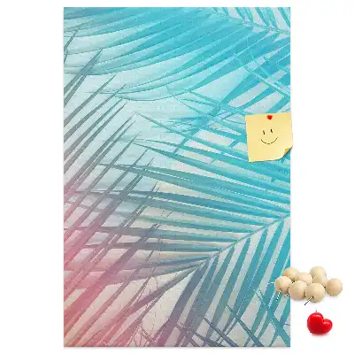 Palm leaf patterned cork pin board