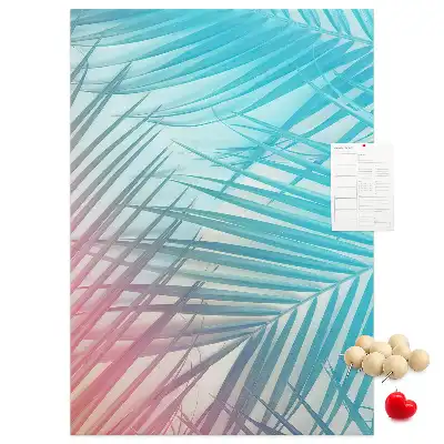 Palm leaf patterned cork pin board