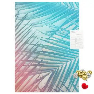 Palm leaf patterned cork pin board