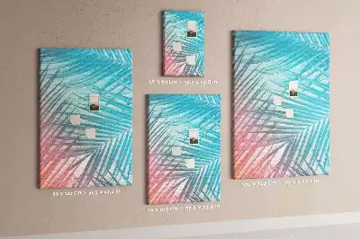 Palm leaf patterned cork pin board