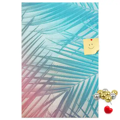 Palm leaf patterned cork pin board