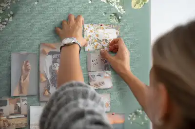 Wall cork memo board with gypsophila bouquet design