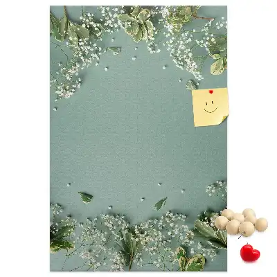 Wall cork memo board with gypsophila bouquet design