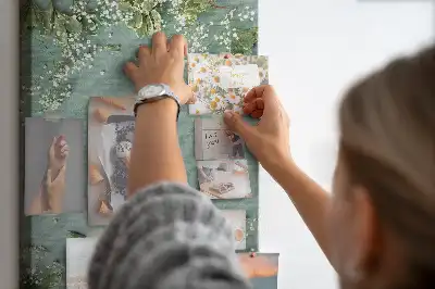 Wall cork memo board with gypsophila bouquet design