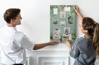 Wall cork memo board with gypsophila bouquet design
