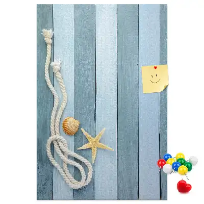 Cork pin board Nautical accessories on the boards