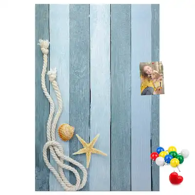Cork pin board Nautical accessories on the boards