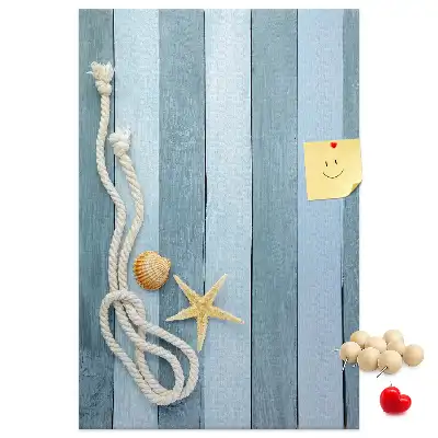 Cork pin board Nautical accessories on the boards