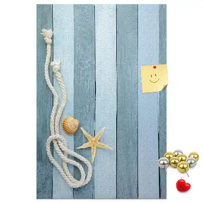 Cork pin board Nautical accessories on the boards