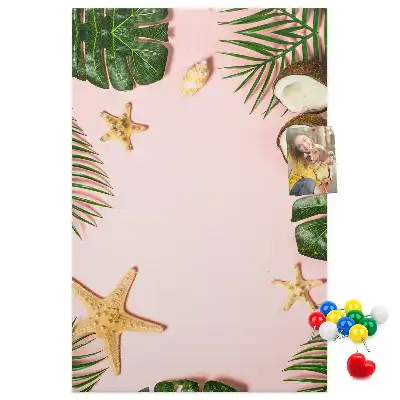 Cork pin board with summer finish