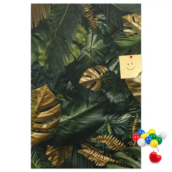 Tropical Leaf Print Cork Pin Board