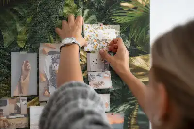 Tropical Leaf Print Cork Pin Board