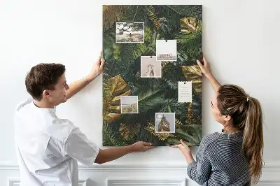 Tropical Leaf Print Cork Pin Board
