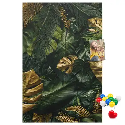 Tropical Leaf Print Cork Pin Board